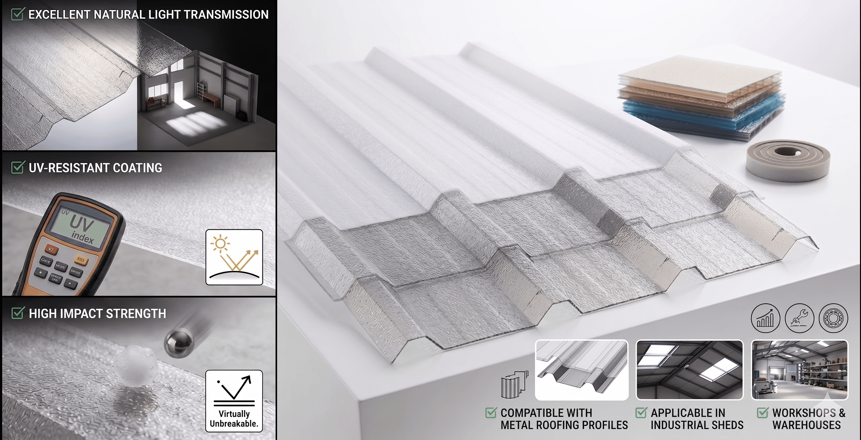 Polycarbonate Profile Sheets - Industrial Ventilation Solution by ARV - Image 1