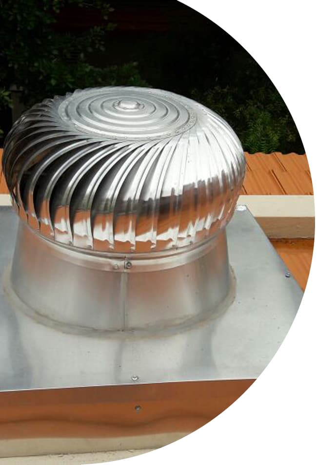 ARV Power Roof Motorized Extractor installed on an industrial factory roof in Bangalore
